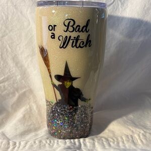 Wizard of OZ Themed Glitter Tumbler - Cream and Black